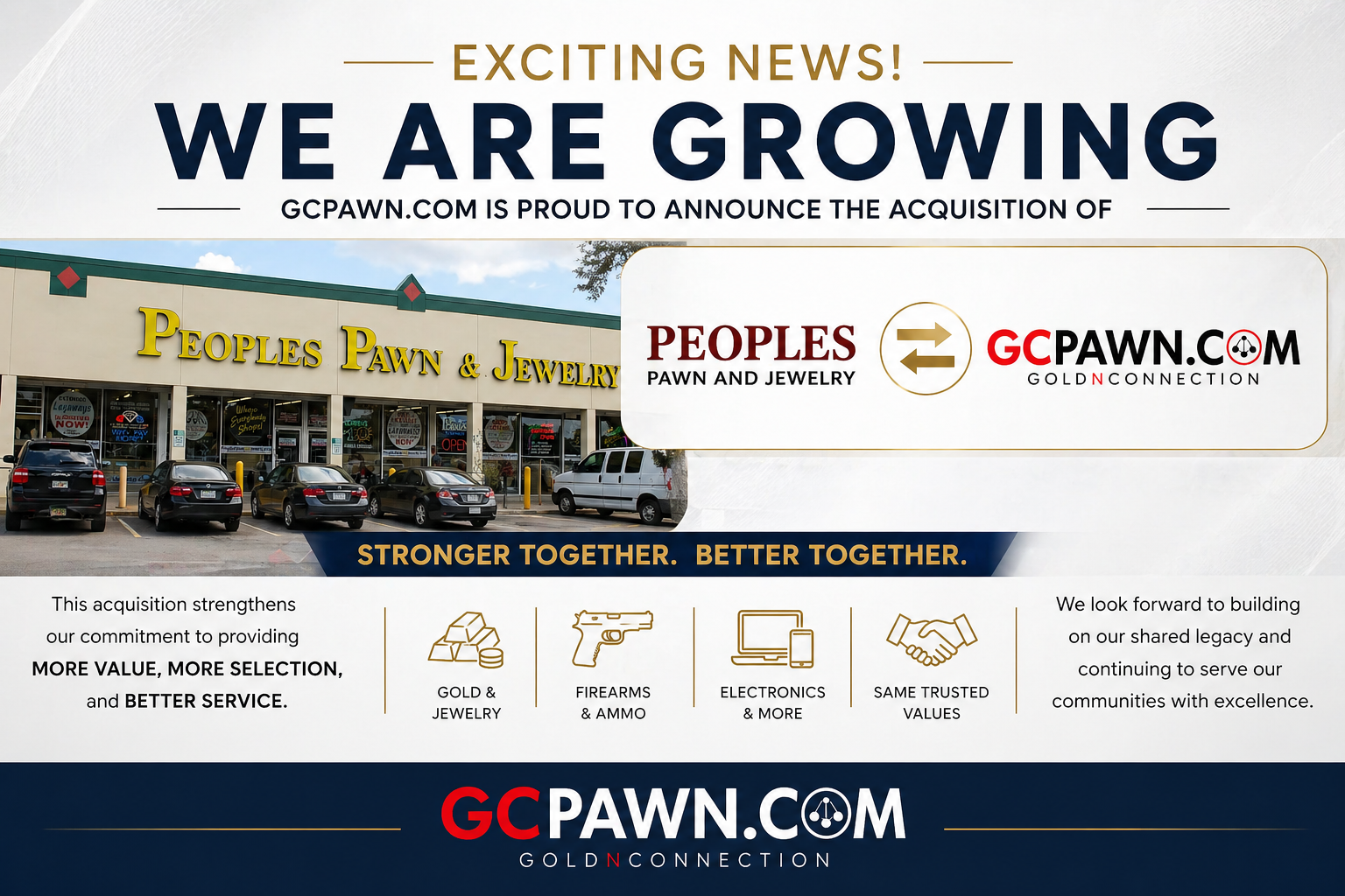 GCPAWN.COM acquires loans from Peoples Pawn & Jewelry