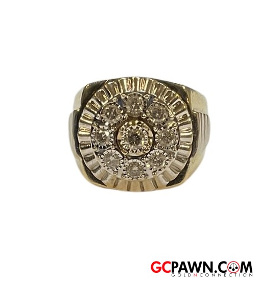 View product details for Men's Fashion Ring 10kt Yellow and White Gold 