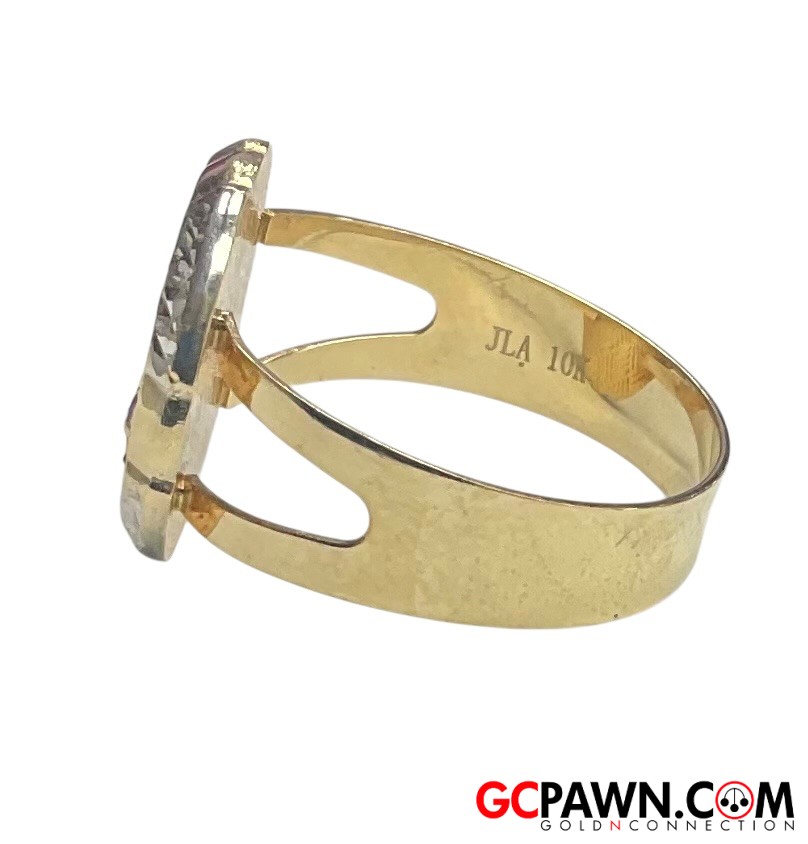 Unisex Fashion Ring 10kt Yellow and White Gold 