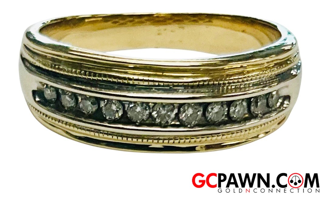 View product details for Men's Wedding band 14kt Yellow and White Gold 
