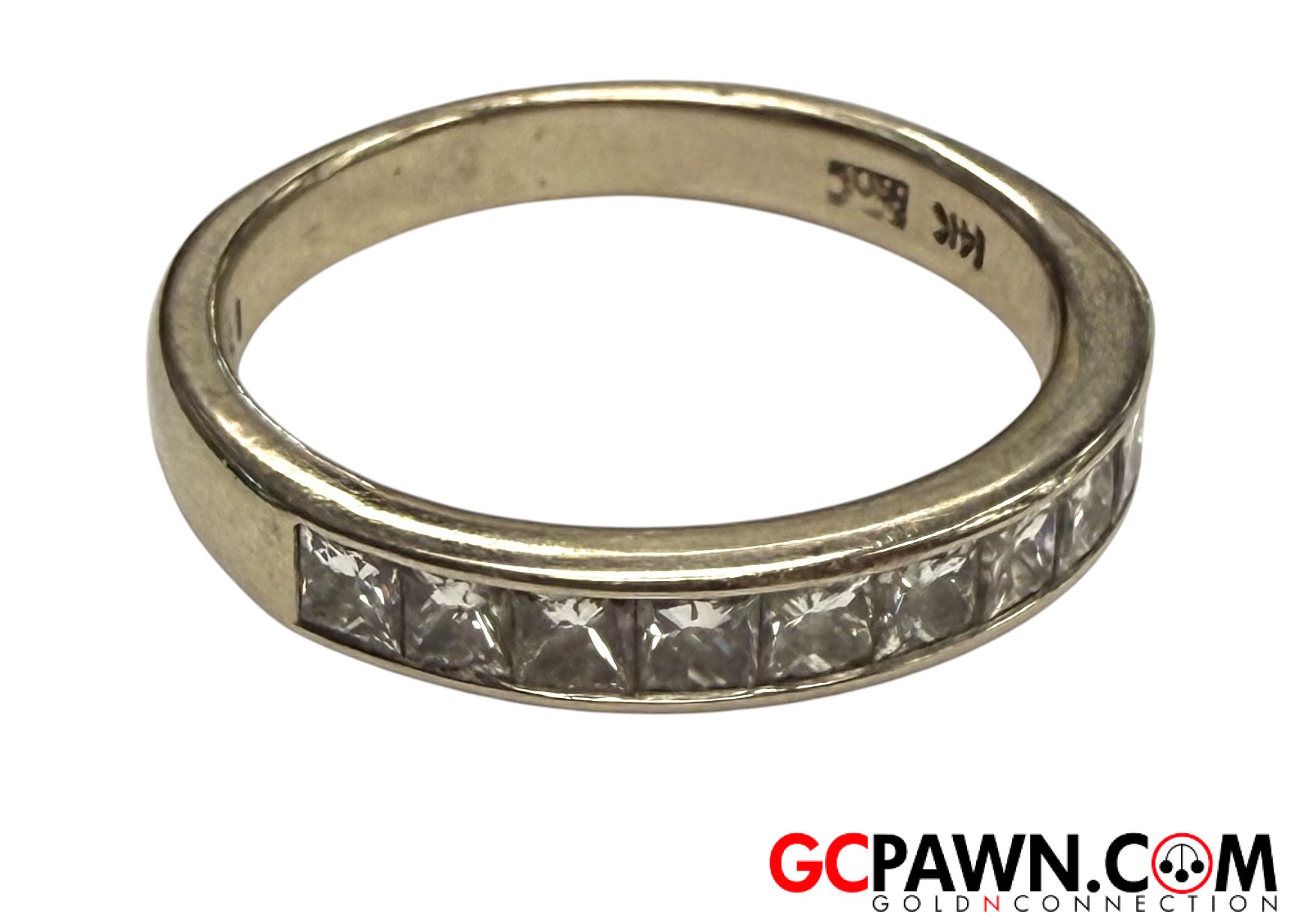 View product details for Women's Wedding band 14kt White Gold 