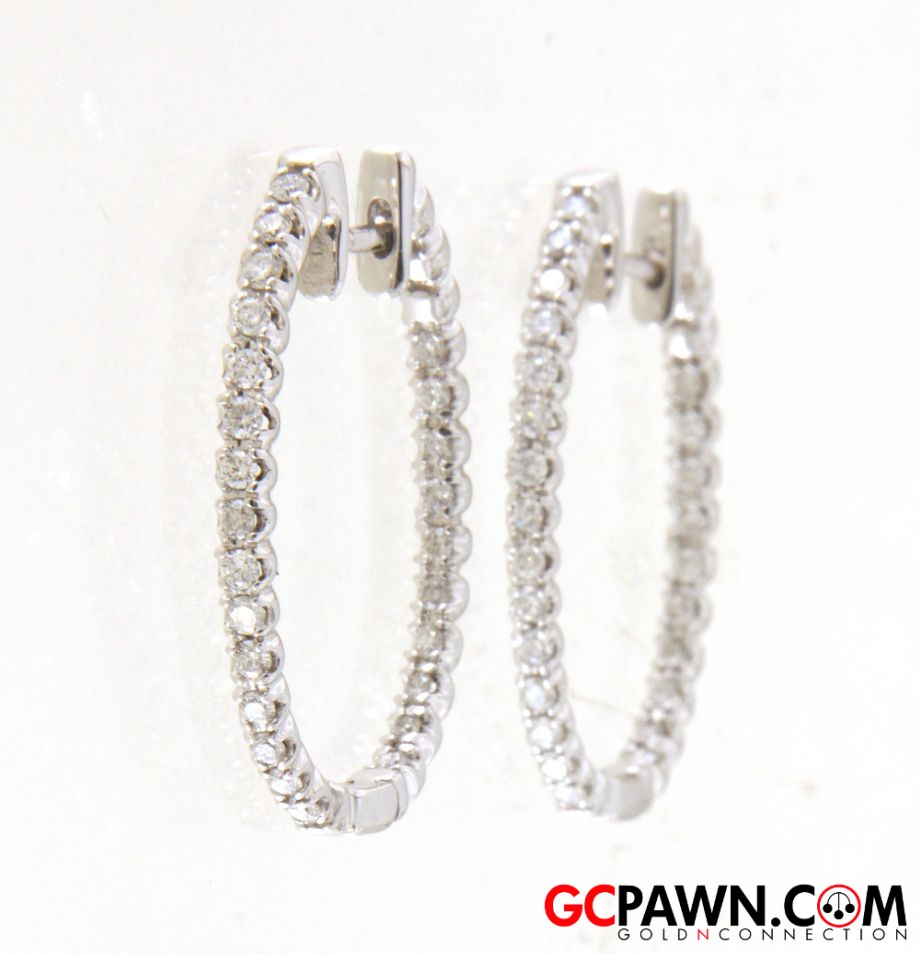 View product details for Women's Earrings 14kt White Gold 