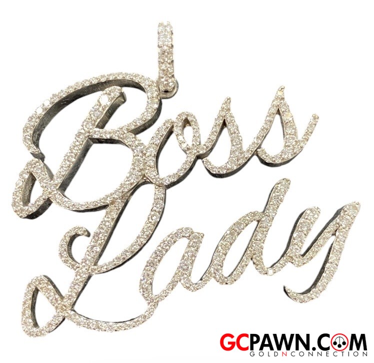 View product details for Boss Lady Women's Pendant 10kt White Gold 