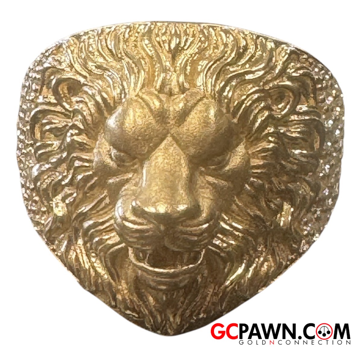 View product details for Lion Head Men's Cluster ring 14kt Yellow Gold 