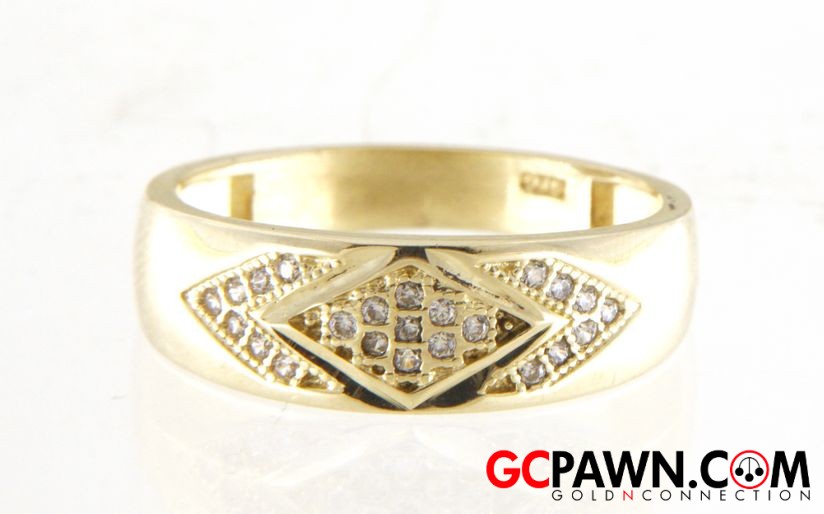 View product details for Men's Cluster ring 10kt Yellow Gold 