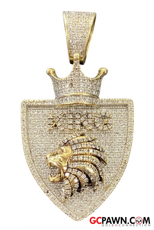 View product details for King Lion Unisex Charm 10kt Yellow Gold 