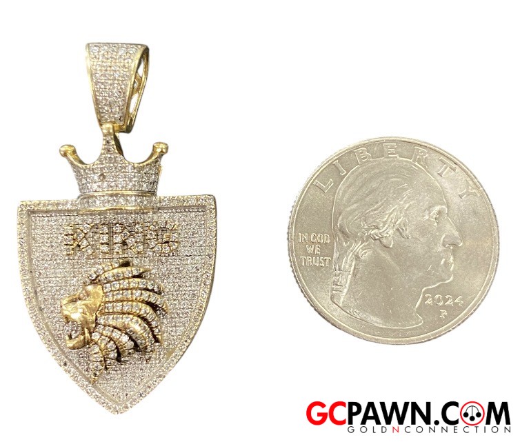 King Lion Unisex Charm 10kt Yellow Gold 