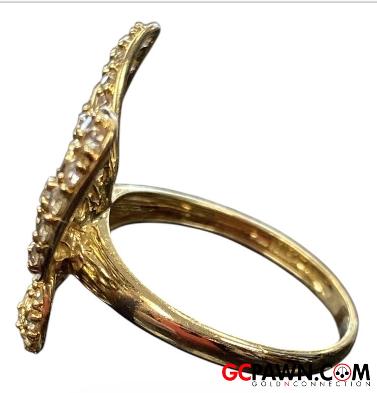 Unisex Cluster ring 14kt Yellow Gold 