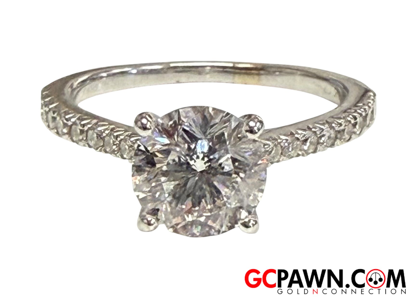 View product details for Women's Solitaire ring 18kt White Gold 