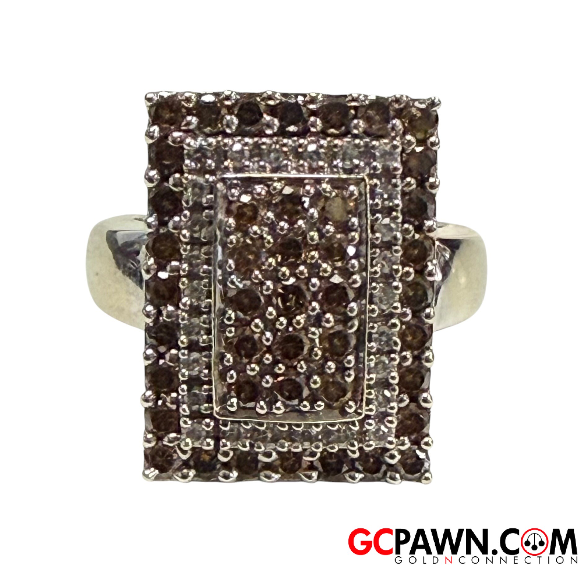 View product details for Women's Cluster ring 14kt White Gold 