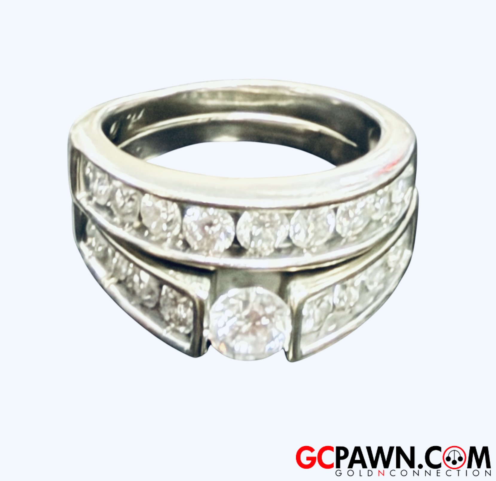 Women's Wedding set 14kt White Gold 