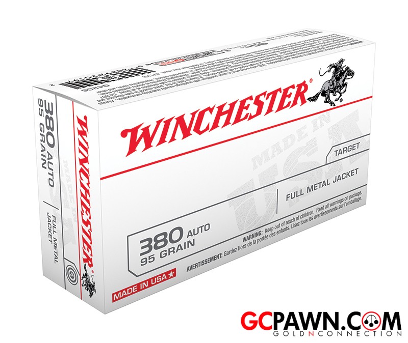 View product details for Winchester USA .380 ACP Ammunition 50 Rounds FMJ 95 Grain