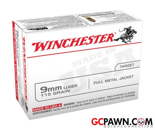 View product details for Winchester USA 9MM 115gr FMJ 100 Rounds
