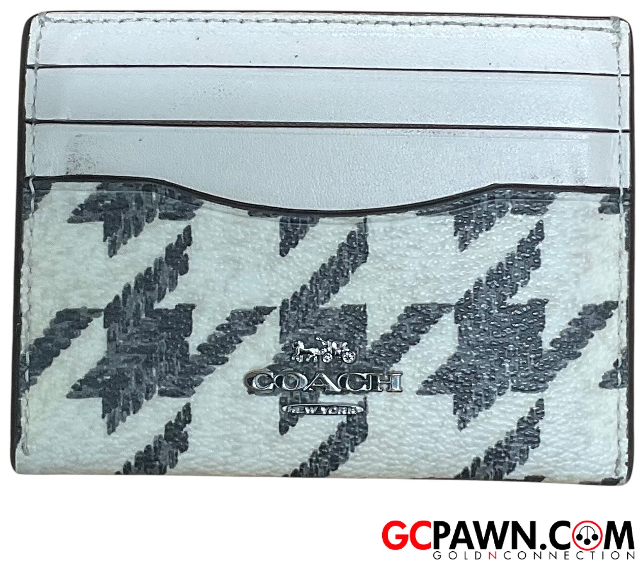 View product details for Coach - Wallets - Houndstooth Card Wallet Slim Id Case