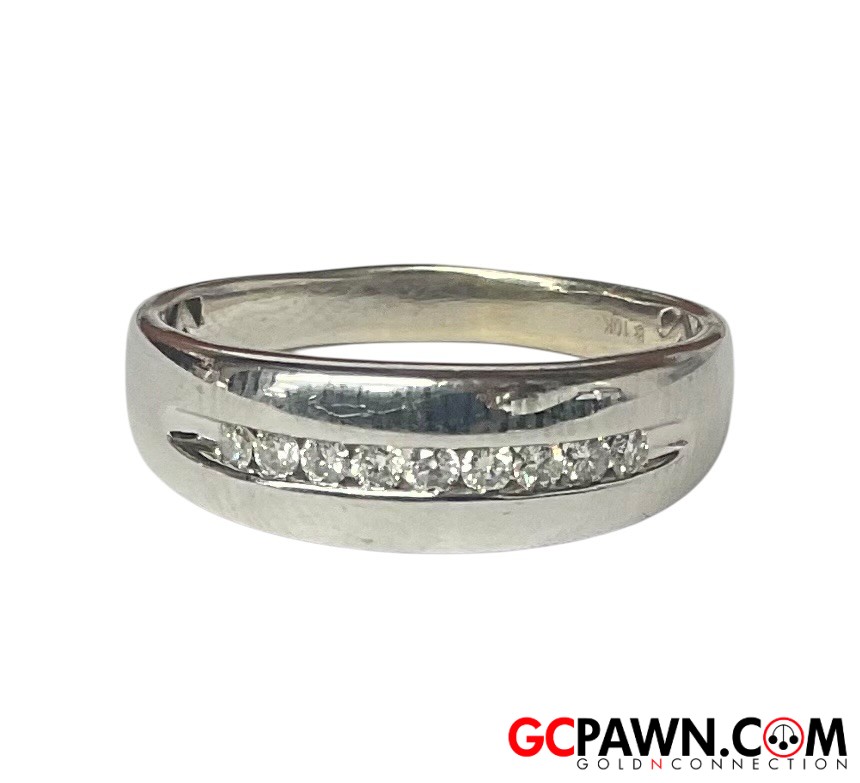 View product details for Unisex Wedding band 10kt White Gold 