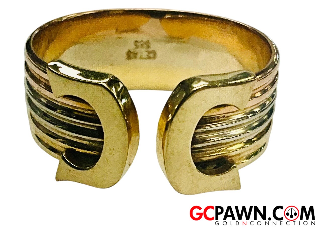 View product details for Unisex Signet Ring 14kt Yellow White Rose Gold 