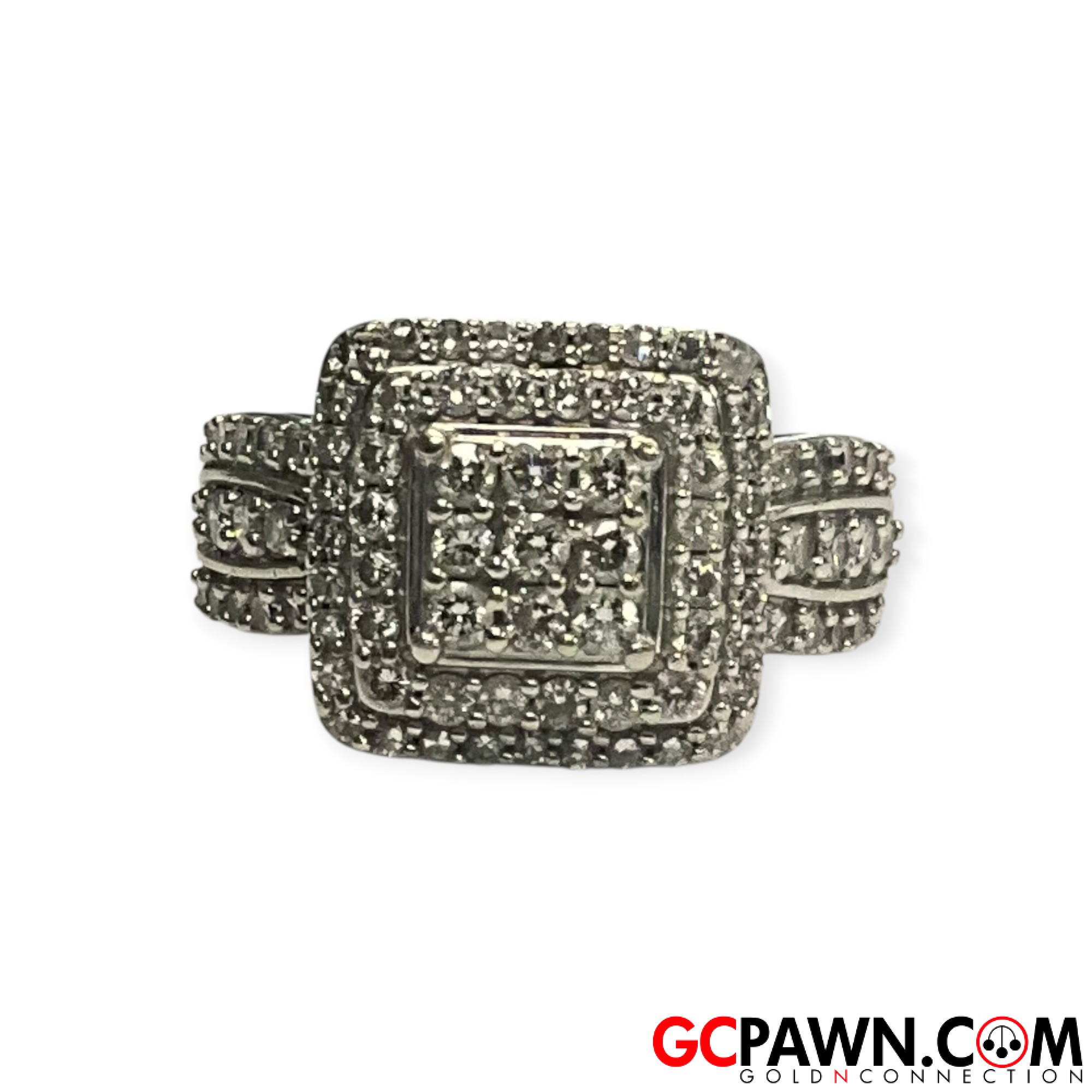 Women's Cluster ring 10kt White Gold 