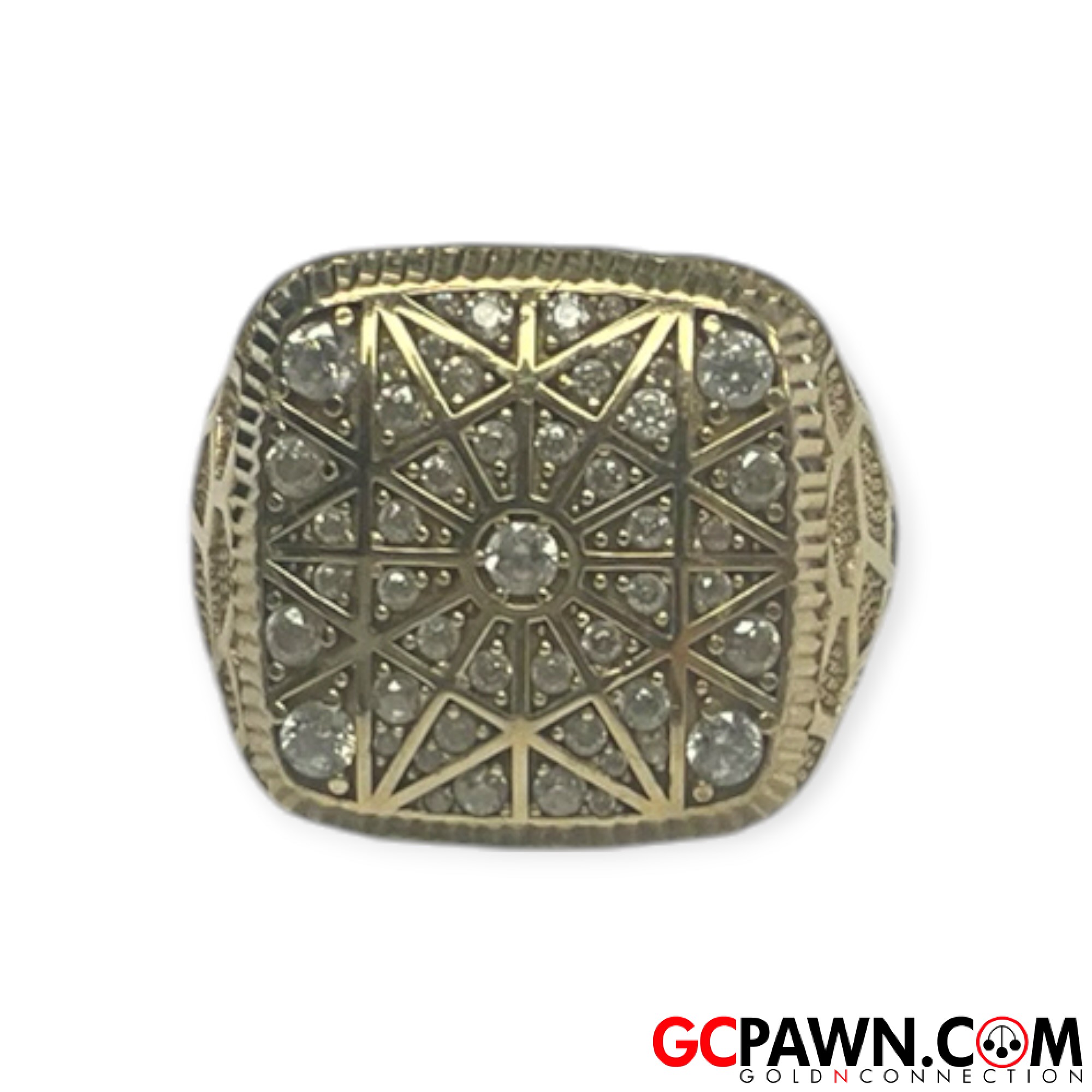 Men's Cluster ring 10kt Yellow Gold 