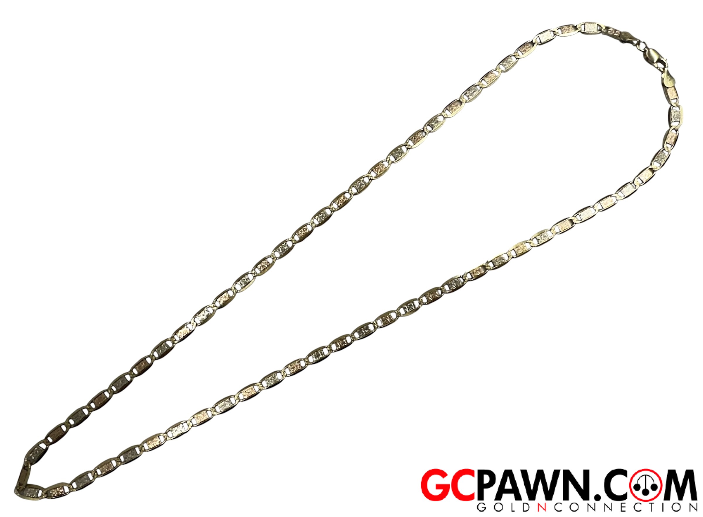 View product details for Unisex Chain 14kt Yellow White Rose Gold 