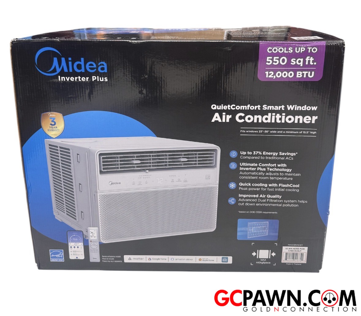 View product details for Midea - Air conditioner - window unit - MAW12RV1CWT