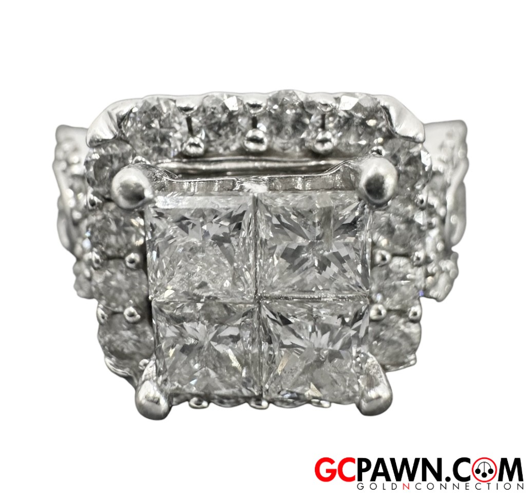 Women's Cluster ring 10kt White Gold 