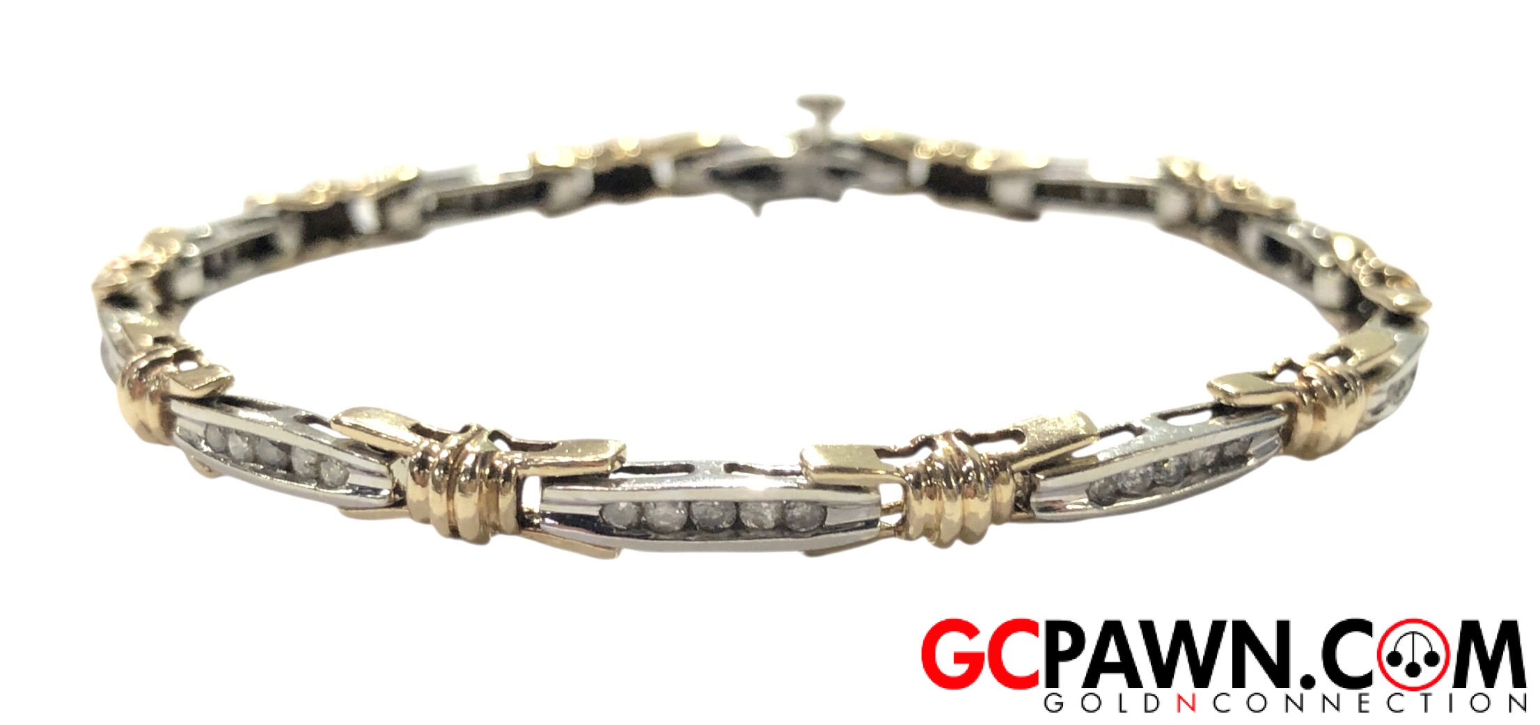 Unisex Bracelet 10kt Yellow and White Gold 
