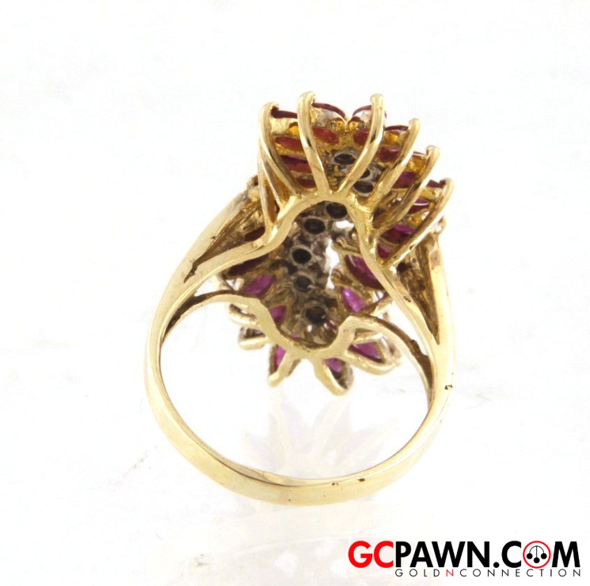 Women's Cluster ring 14kt Yellow Gold 