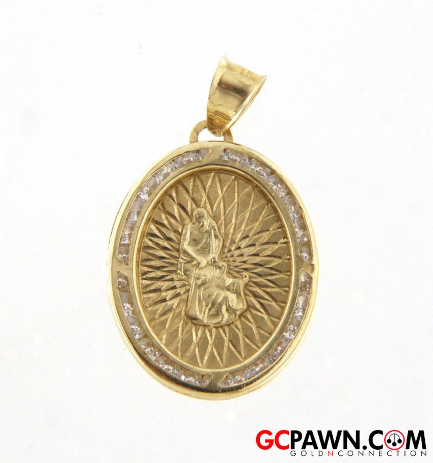 View product details for San Lazaro / St. Lazarus Women's Charm 10kt Yellow Gold 