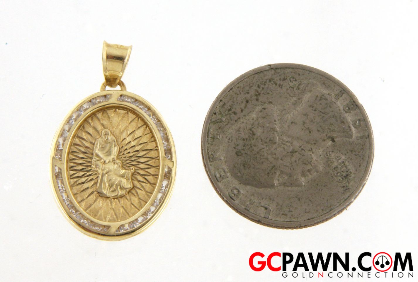 San Lazaro / St. Lazarus Women's Charm 10kt Yellow Gold 
