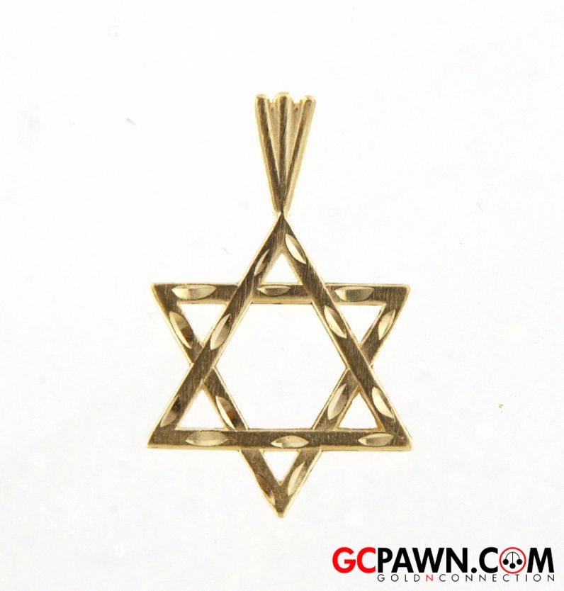 View product details for Star of David Unisex Charm 14kt Yellow Gold 