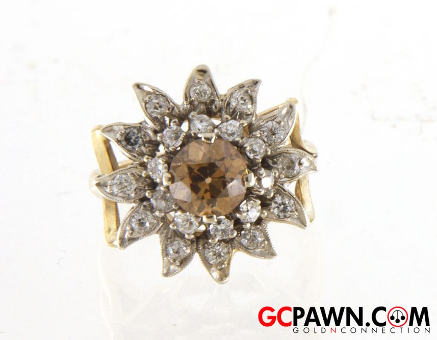 View product details for Women's Cluster ring 14kt Yellow and White Gold 