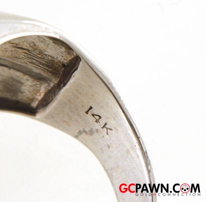 Men's Cluster ring 14kt White Gold 