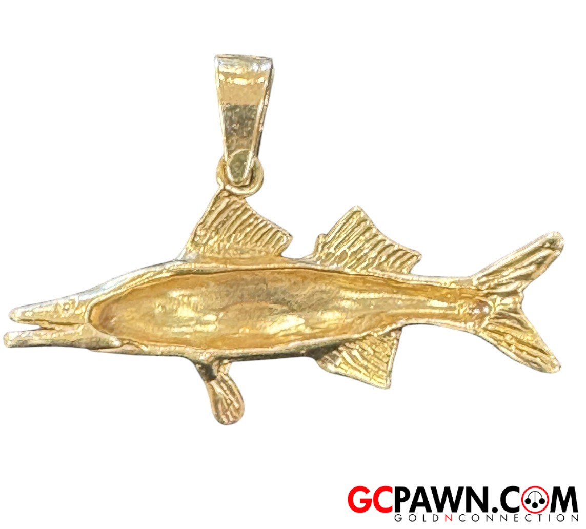 Snook Men's Pendant 14kt Yellow Gold 