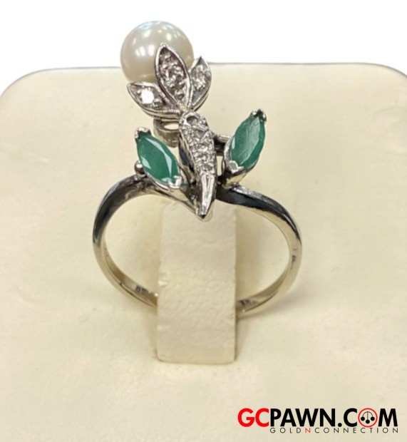 Women's Cluster ring 14kt White Gold 