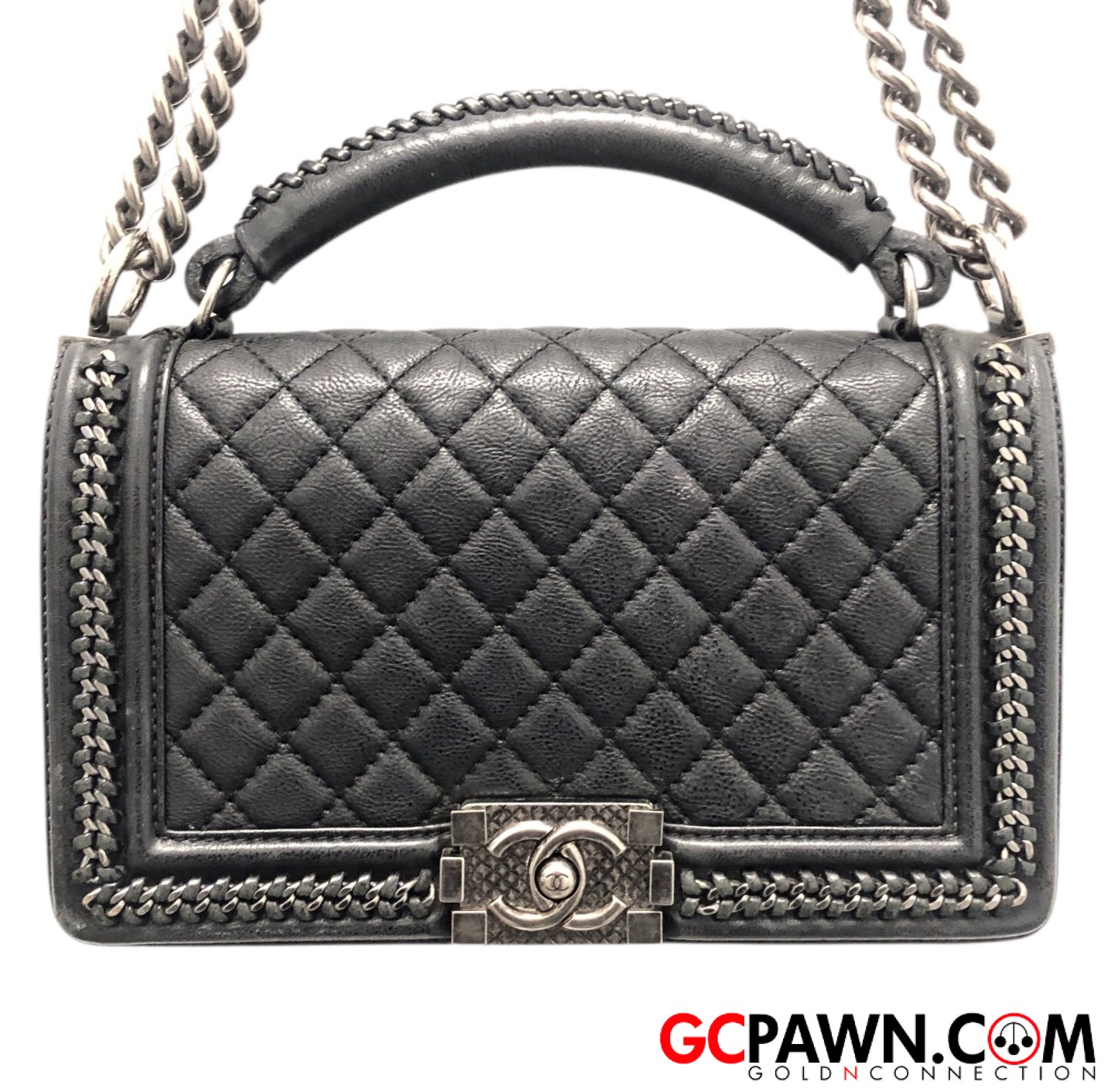 View product details for Chanel - Purse - Chain Top Handle Medium Boy Bag