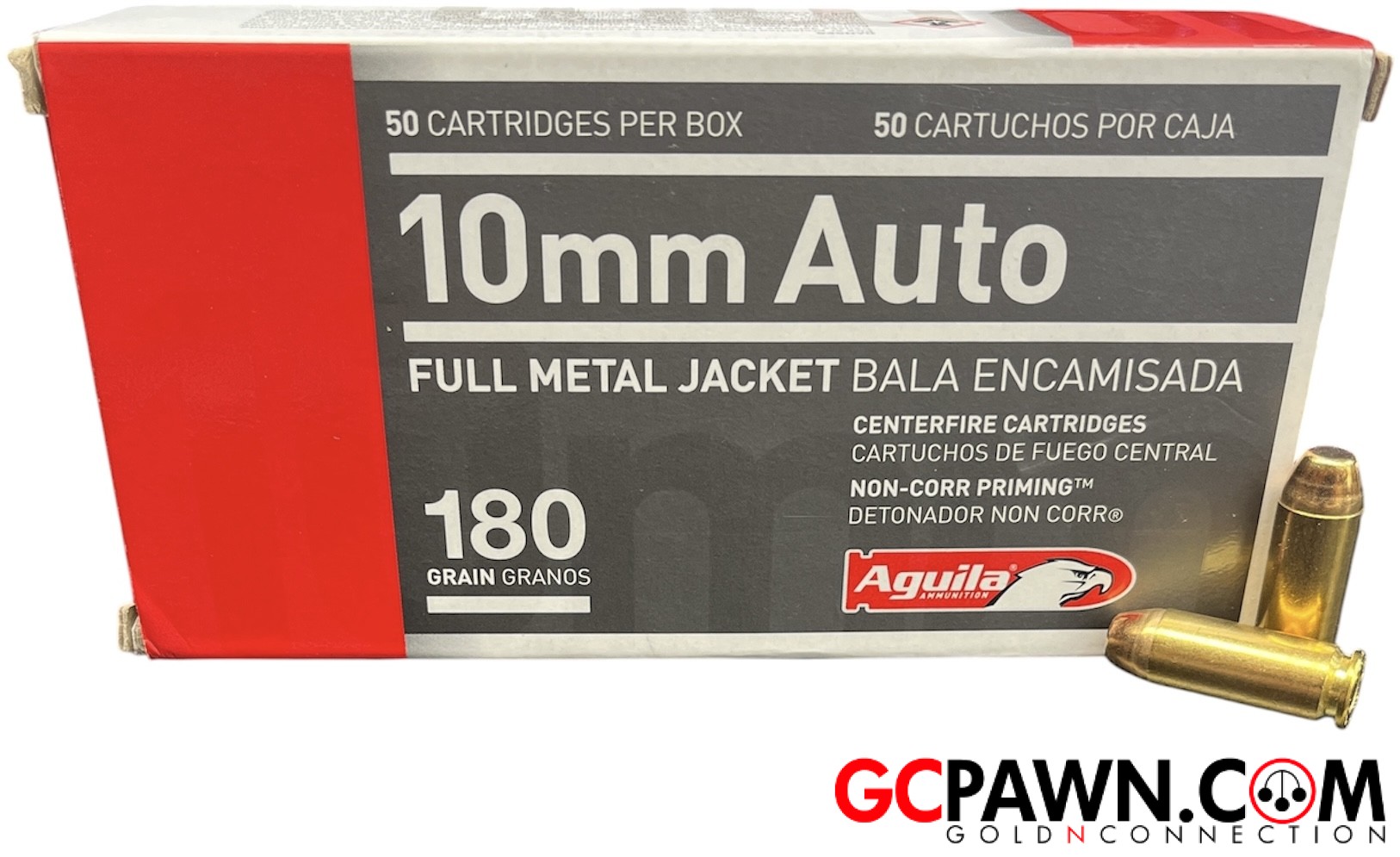 View product details for Aguila 10mm Auto Ammo 180 Grain Full Metal Jacket